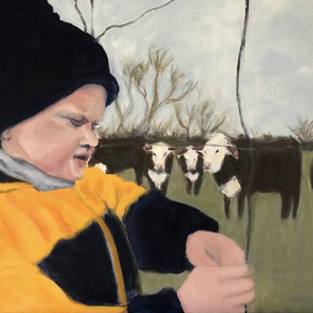 Daniel and the Cows, oil, Marjorie Cluett Seguin