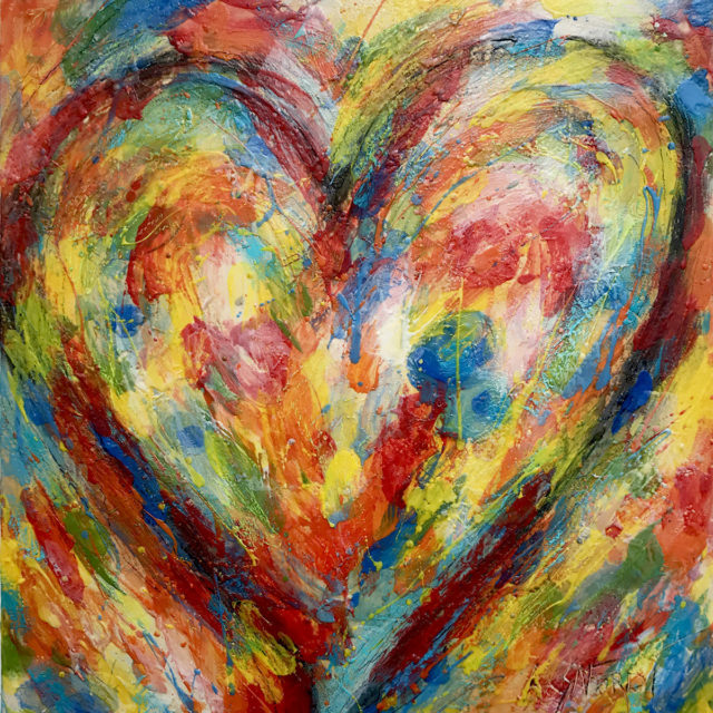 All the Pieces of Love Changed My Heart For Good (Encaustic, Mixed Media) © Andrew Csafordi, ANDARA Gallery