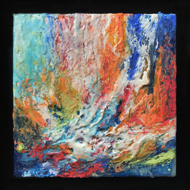 Elation (Encaustic Mixed Media), 5 x 5 inches © Andrew Csafordi, ANDARA Gallery