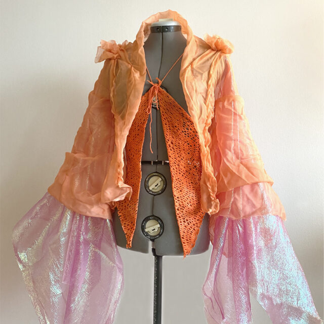 Orange Phoenix - Hand-Dyed Silk, organza, mixed media © Andie Csafordi