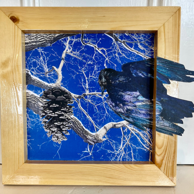 Hibernal Solstice 2023 photomontage by painter & mixed media artist Dawn Ayer