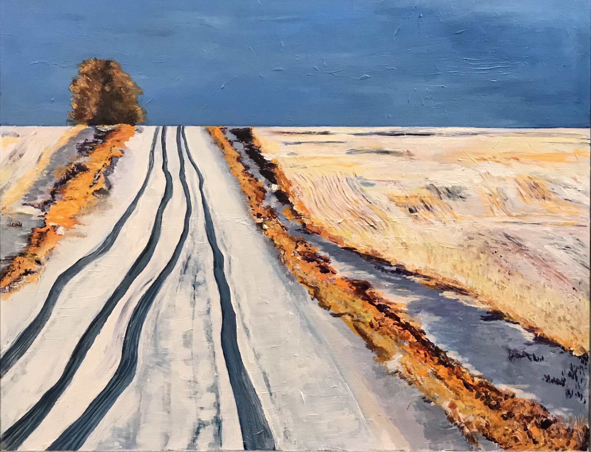 Somewhere in the Prairies by Agnes Bellegris, acrylic on canvas