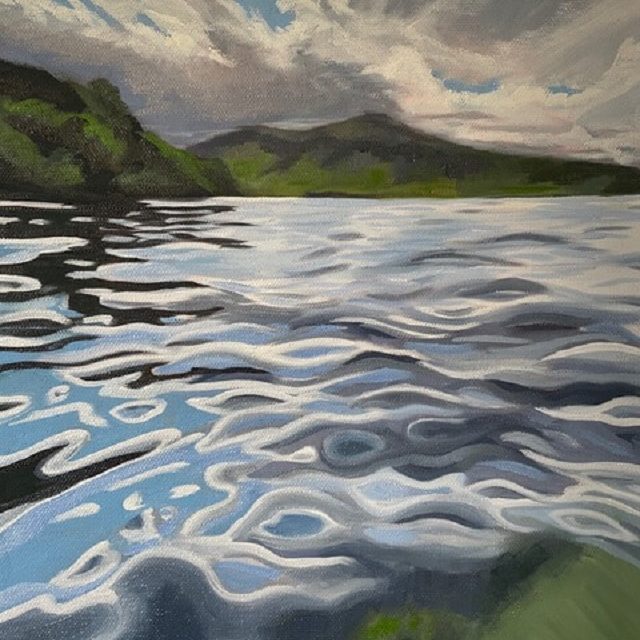 Off the Town Dock at Portree, oil on canvas.