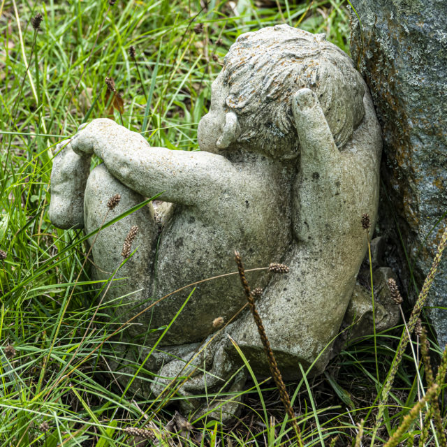 Creepy Grave Sculpture Glenwood Cemetery, September, 2020