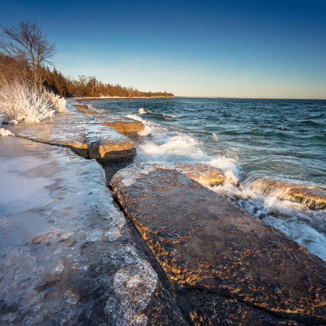 Icy rocks at Prince Edward Point, Ontario