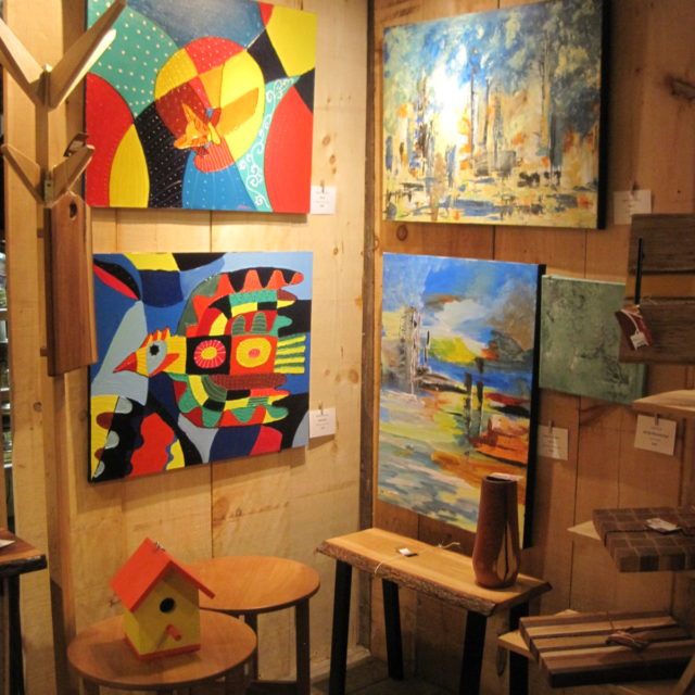 Paintings inside The Local Store.