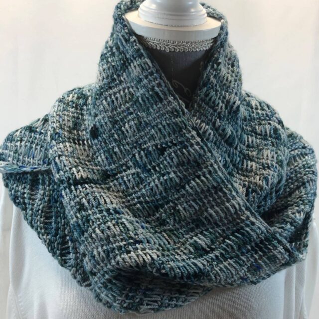 'Loch Ness Entwined Helix Scarf' - hand-dyed merino/cashmere