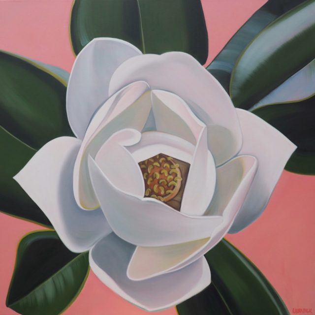 Sweet Magnolia, oil on canvas, 36 x 36 inches