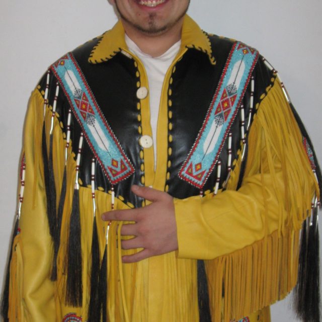 Buckskin jacket with beading and horsehair.