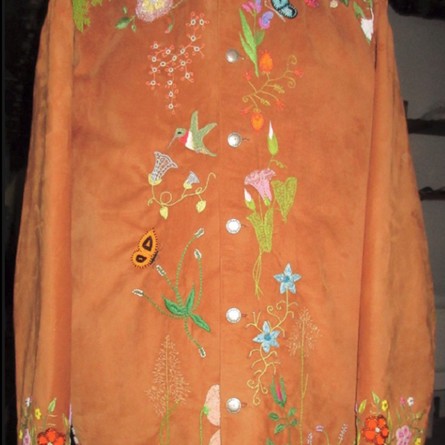 Buckskin jacket with embroidery and beading.