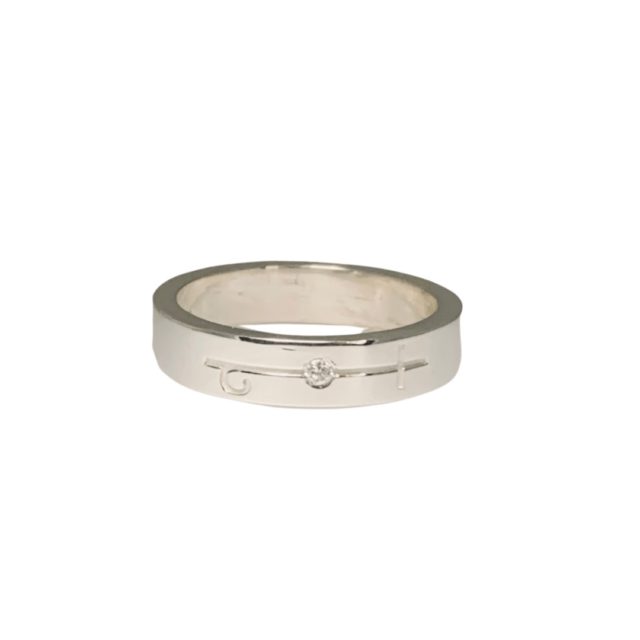 Clarity or Choice, an interactive ring, made of solid sterling silver and white diamond