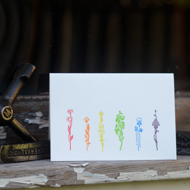Pride Garden; 6-colour letterpress printed card
