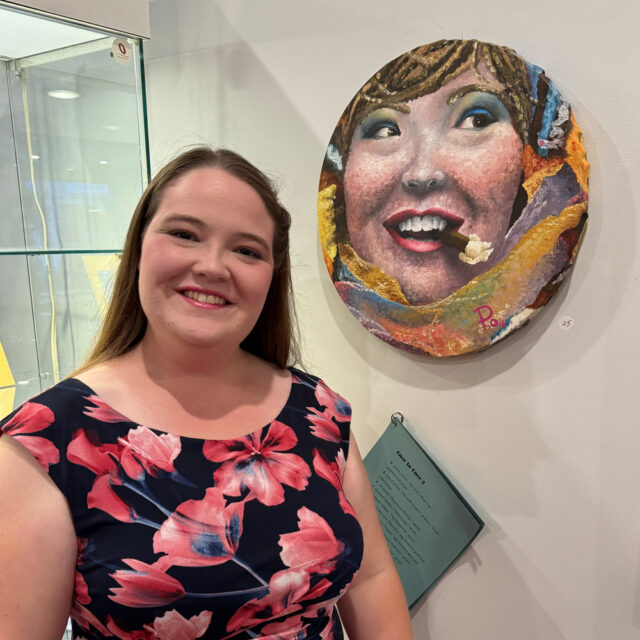 Po and her oil painted self portrait - 2024