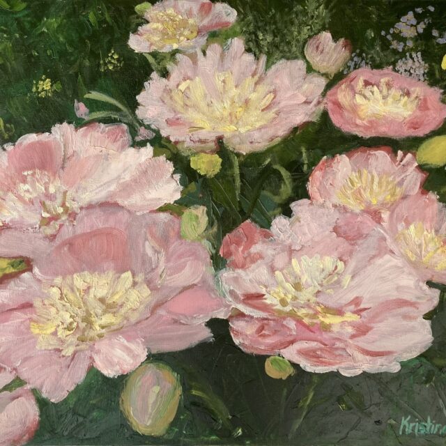 Pink Peonies, oil on canvas