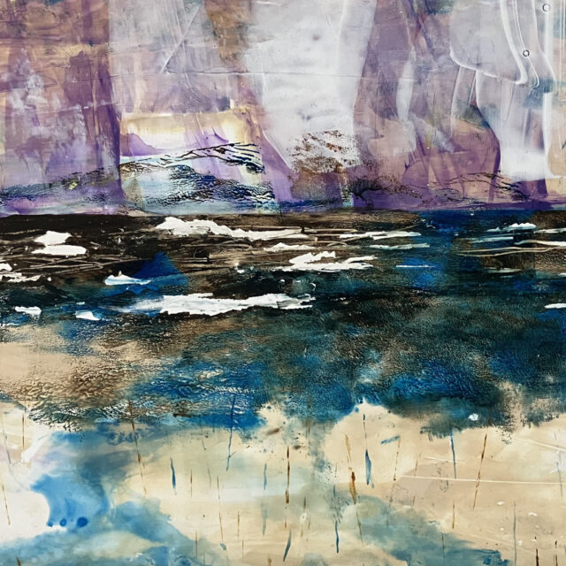 January Horizon, acrylic on paper