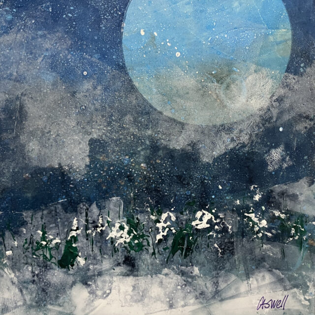 Forest Moon, acrylic on paper