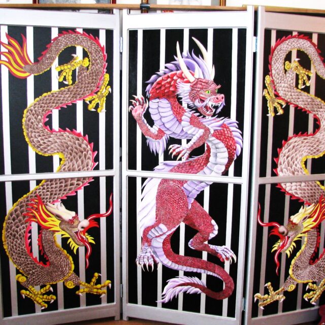 No Entry, Dragons in a Cage-Room Divider