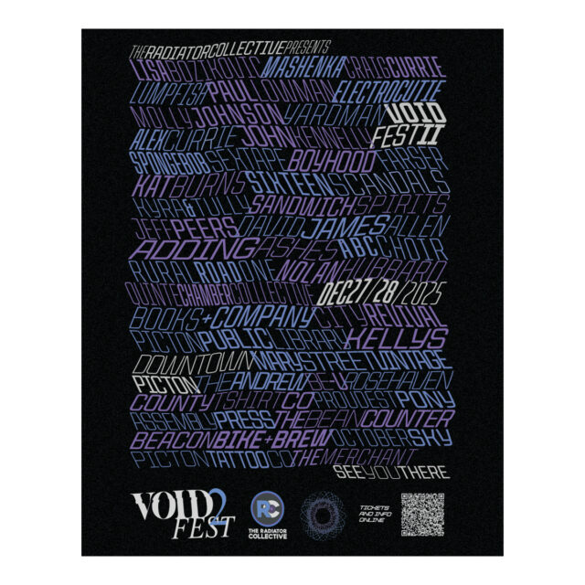 Poster and subsequent promotional material for VOIDfest2 (Radiator Collective 2025)