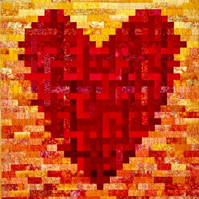 Big Heart (selection) is a quilt with a woven form