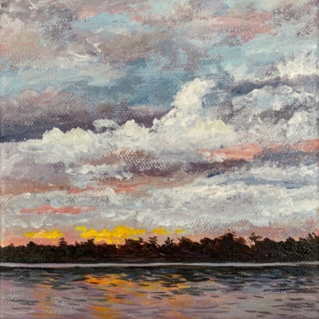 Glamor Lake Glow, Acrylic on Canvas, 6