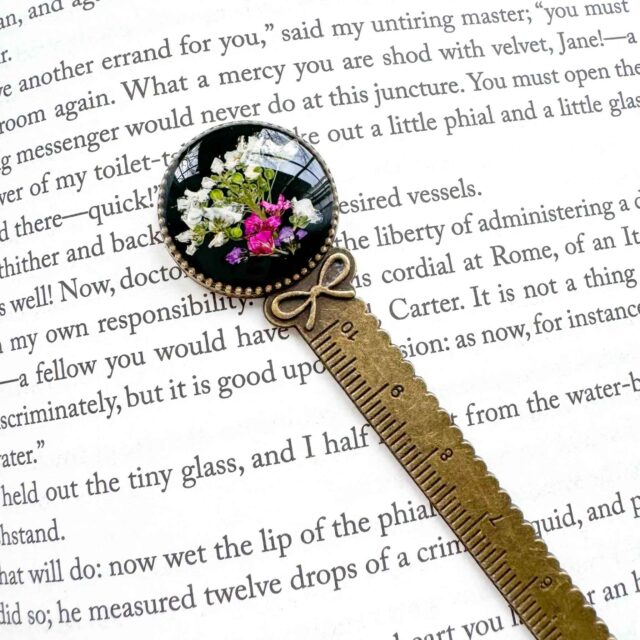 Handmade pressed flower bookmark by Studio Chelsea.