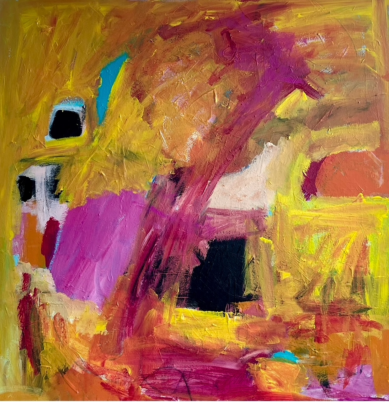 Roll With It, acrylic and pencil on canvas