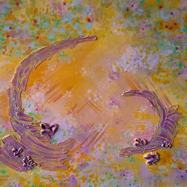 JUNE BLOOM (2025), 50 cm x 70 cm, acrylic on textured canvas