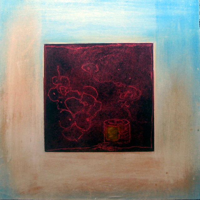 SPANISH GRAPES, relief print by Dieter Grund