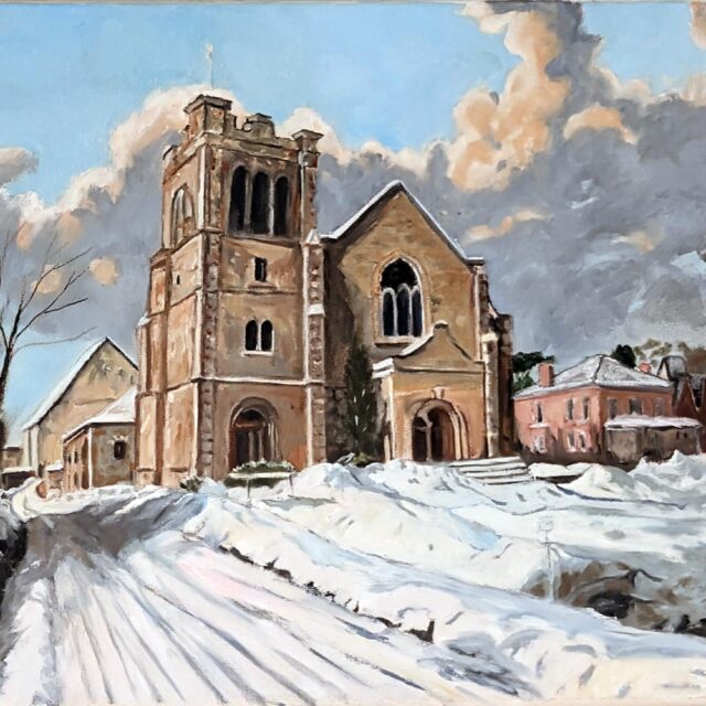 St. Mary Magdalene Church, Picton, oil on canvas, 12 x 16 in