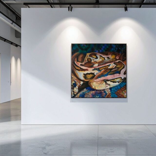 Patchwork Python, Oil on Canvas, 4' x 4'