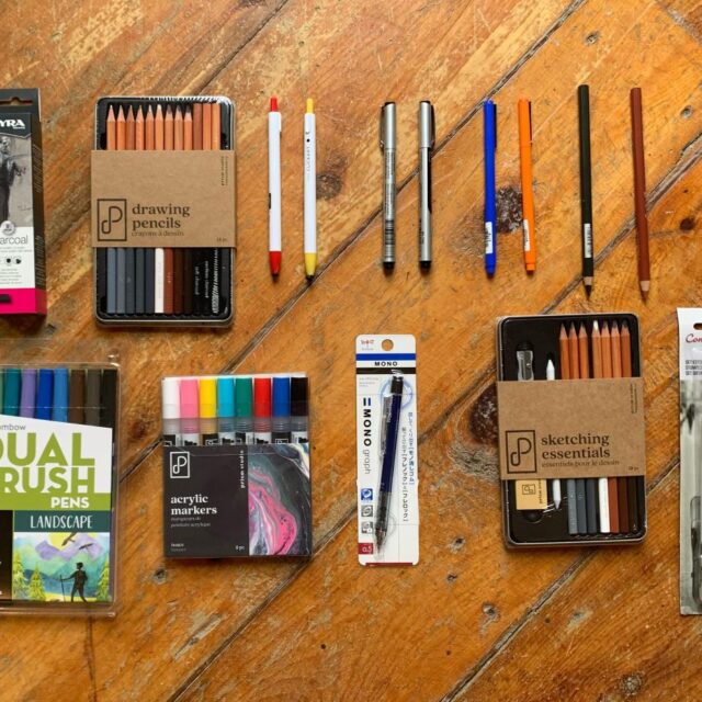 Various art supplies