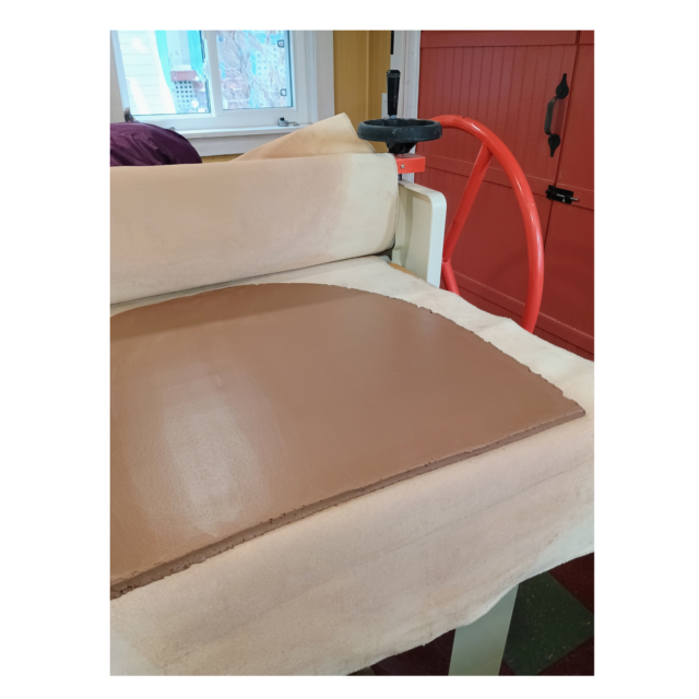 Our clay has been formulated for creating tiles; the earthenware clay pictured here is compounded using between 60% and 75% local Belleville clay.