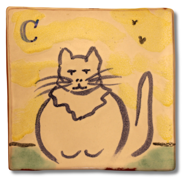 C is for Cat; One of many alphabet tiles we have made