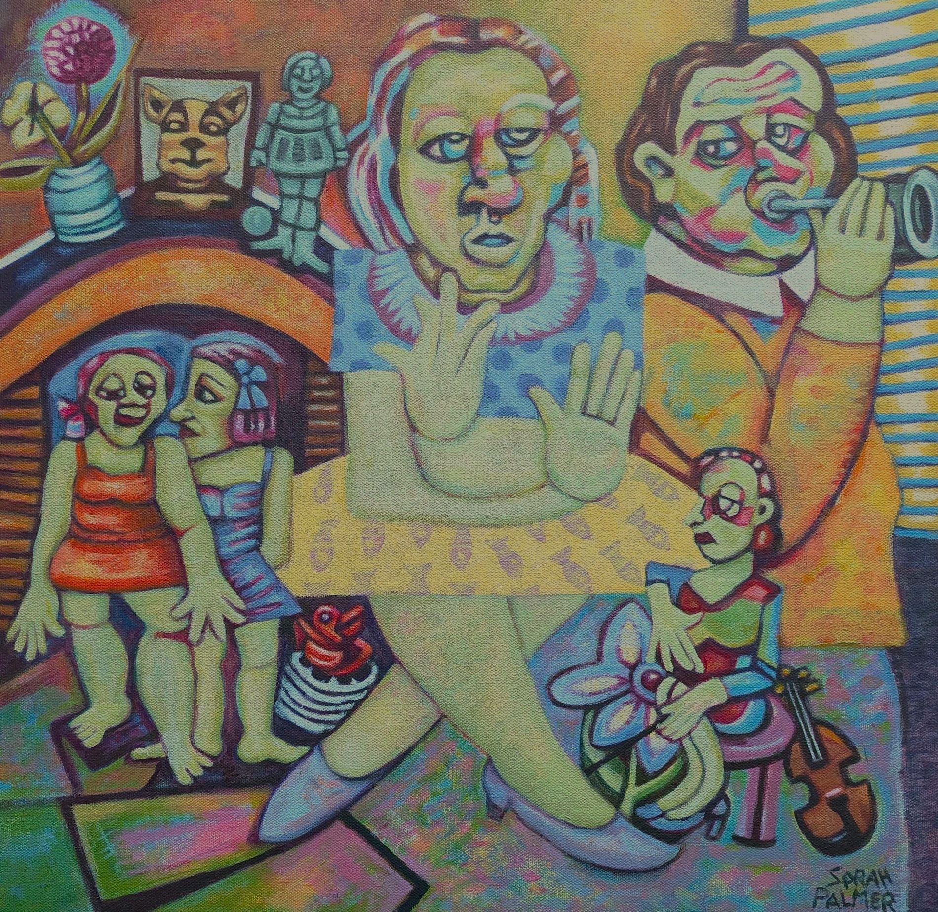Gossip - This painting expresses some of the emotions I felt when I lived on a collective farm for several years. There was much speculation about the relationships of the people on the farm.